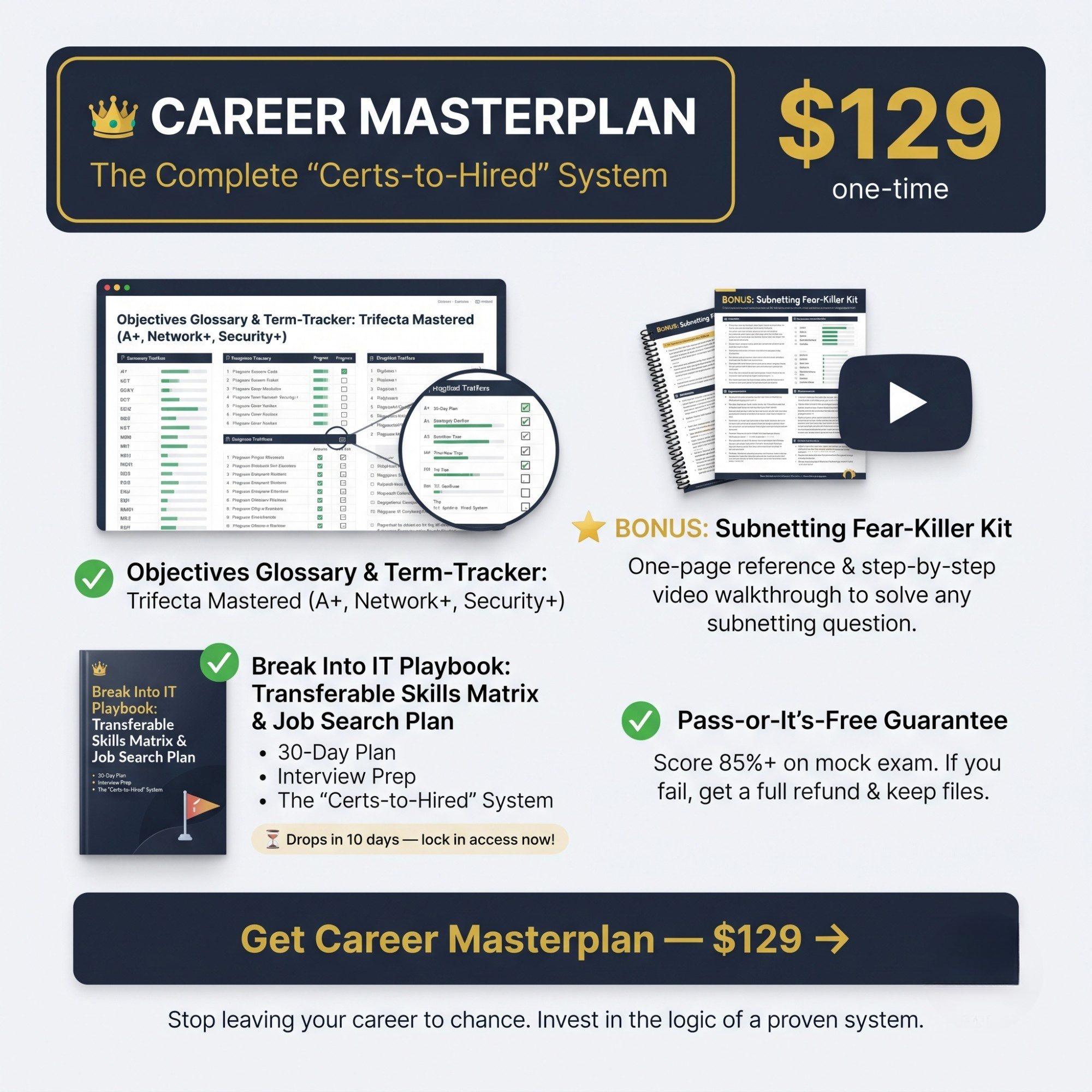 IT Career Launchpad: Pass CompTIA A+, Network+ & Security+